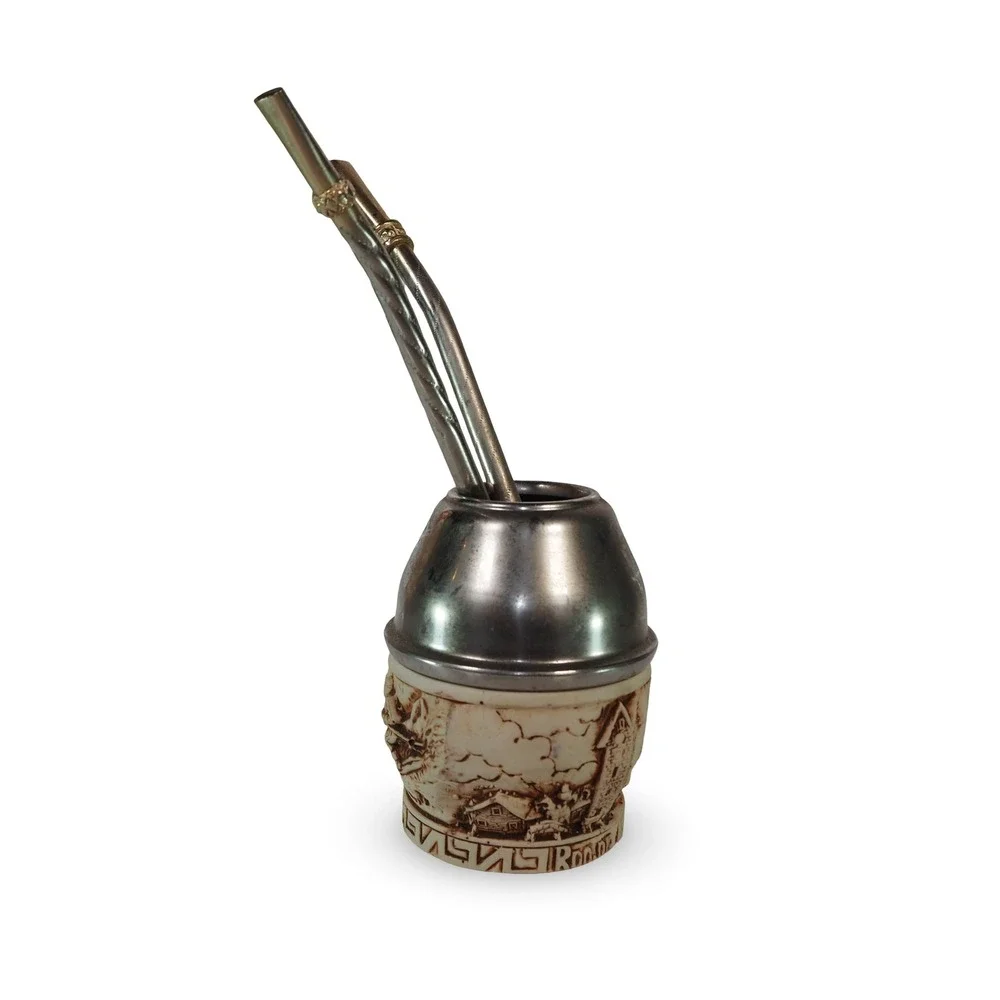 San Carlos de Bariloche Yerba Mate Gourd Set Argentine Souvenir‎